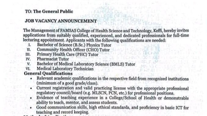 FAMSAS College Recruitment 2026