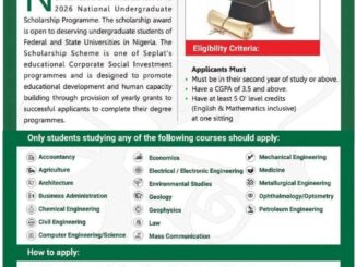 NNPC/Seplat JV National Undergraduate Scholarship 2026