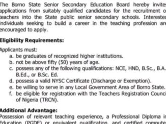 Borno State Secondary School Teachers Recruitment 2026
