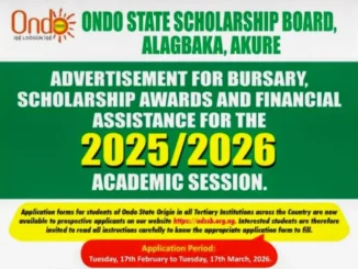 Ondo State Scholarship Board 2025/2026