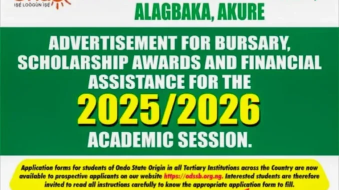 Ondo State Scholarship Board 2025/2026