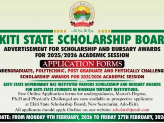 Ekiti State Scholarship Board 2025/2026