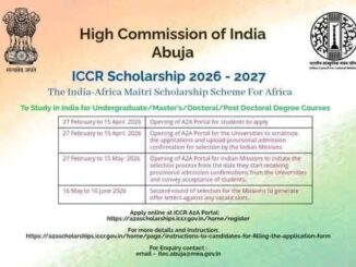 ICCR Scholarship 2026/2027