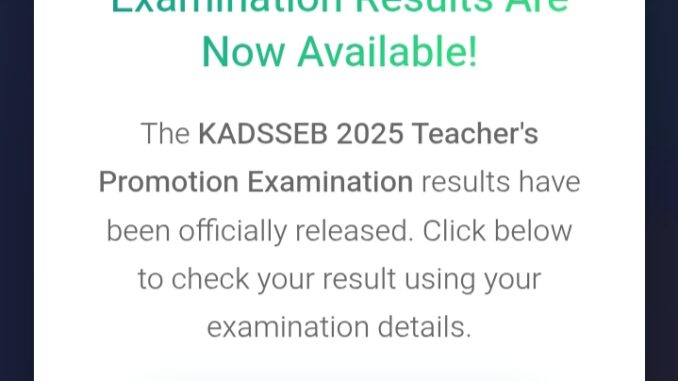 KADSSEB Teachers Promotion Exam